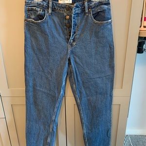 Abercrombie high waisted cutoff ankle jeans